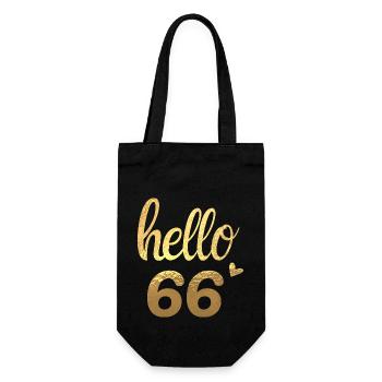 Hello 66 gold - Gift Bag for Bottles - black - Front