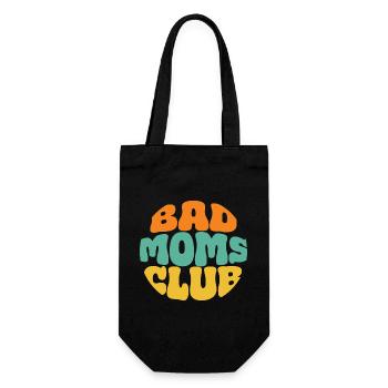 bad moms club retro logo kreis - Geschenkbeutel für Flaschen - Schwarz - Vorne