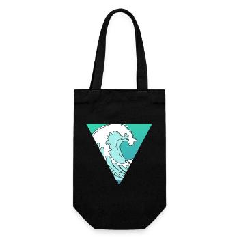 Wave in triangle - Gift Bag for Bottles - black - Front