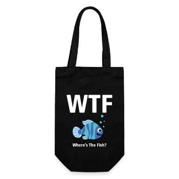 T-shirt WTF - Où est le poisson BLEU - Sac à bouteille - noir - Devant