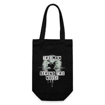 Man behind the noise funny drummer motif - Gift Bag for Bottles - black - Front