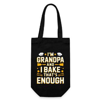 Ich bin Opa und backe lustiger Opa Bäcker Spruch. - Geschenkbeutel für Flaschen - Schwarz - Vorne