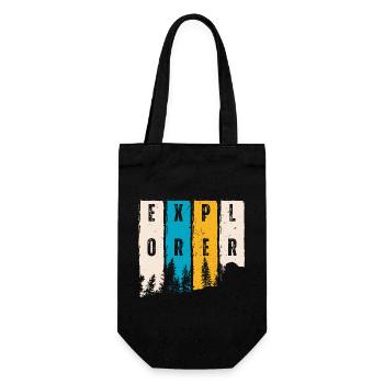Explorer Forest Trees Silhouette - Gift Bag for Bottles - black - Front