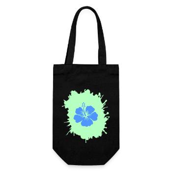 hibiskus klecks - Geschenkbeutel für Flaschen - Schwarz - Vorne