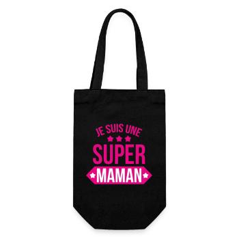 Je suis une super maman - Fête des Mères - Sac à bouteille - noir - Devant