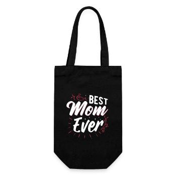 Best Mom Mother Ever World - Gift Bag for Bottles - black - Front