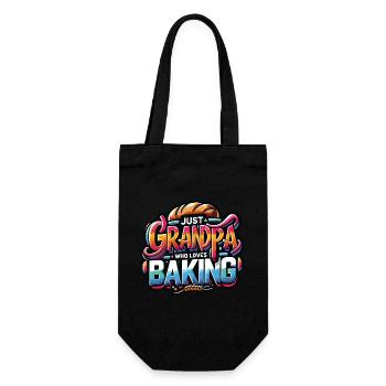 Opa ist Bäcker unser Opa backt gerne - Geschenkbeutel für Flaschen - Schwarz - Vorne