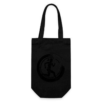 Running Marathon Woman Silhouette - Gift Bag for Bottles - black - Front