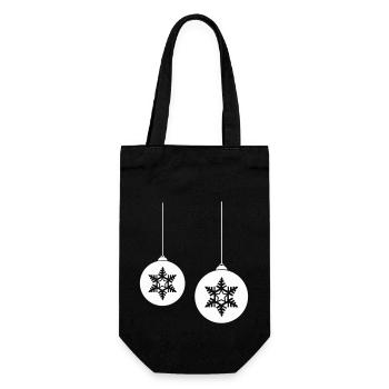 Weihnachtskugel stern 2 - Geschenkbeutel für Flaschen - Schwarz - Vorne
