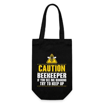 Caution Beekeeper If You See Me Running Beekeeping - Gift Bag for Bottles - black - Front