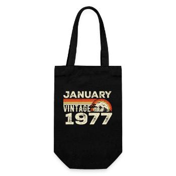 Janvier 1977 Vintage Anniversaire 1977, Né en 1977 - Sac à bouteille - noir - Devant