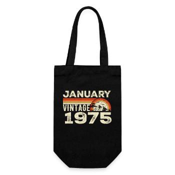 Janvier 1975 Vintage Anniversaire 1975, Né en 1975 - Sac à bouteille - noir - Devant