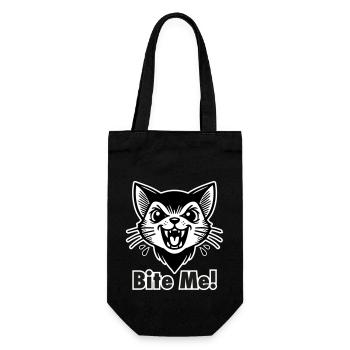 Chat vampire gothique - « Mordez-moi ! » Concevoir - Sac à bouteille - noir - Devant