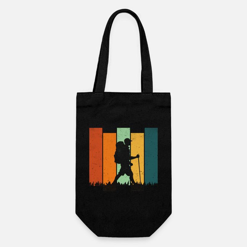 Retro Hiking - Gift Bag for Bottles - black