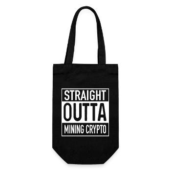 Straight OUTTA Mining Cypto - Geschenkbeutel für Flaschen - Schwarz - Vorne