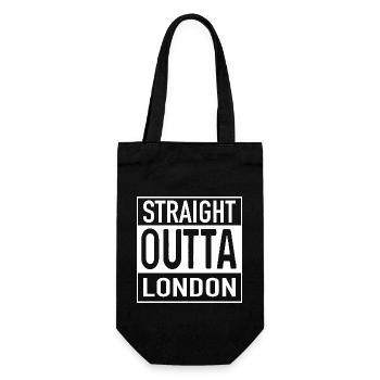 Straight OUTTA LONDON - Geschenkbeutel für Flaschen - Schwarz - Vorne