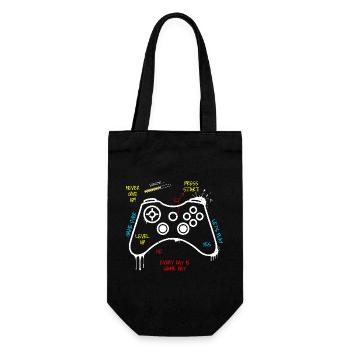 Gamer Controller Graffiti - Geschenkbeutel für Flaschen - Schwarz - Vorne