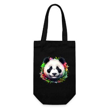 Panda - Geschenkbeutel für Flaschen - Schwarz - Vorne