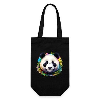 Panda - Geschenkbeutel für Flaschen - Schwarz - Vorne
