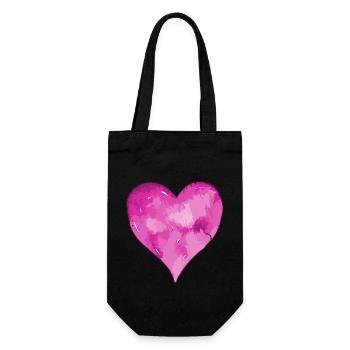 Herz Verliebt Valentinstag - Geschenkbeutel für Flaschen - Schwarz - Vorne