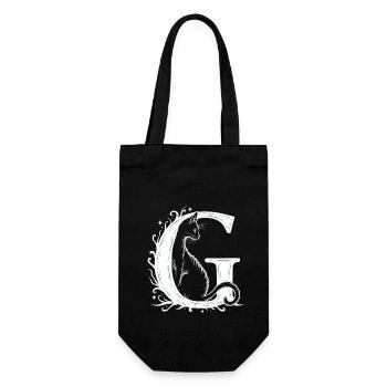 Lettre G avec chat - Sac à bouteille - noir - Devant