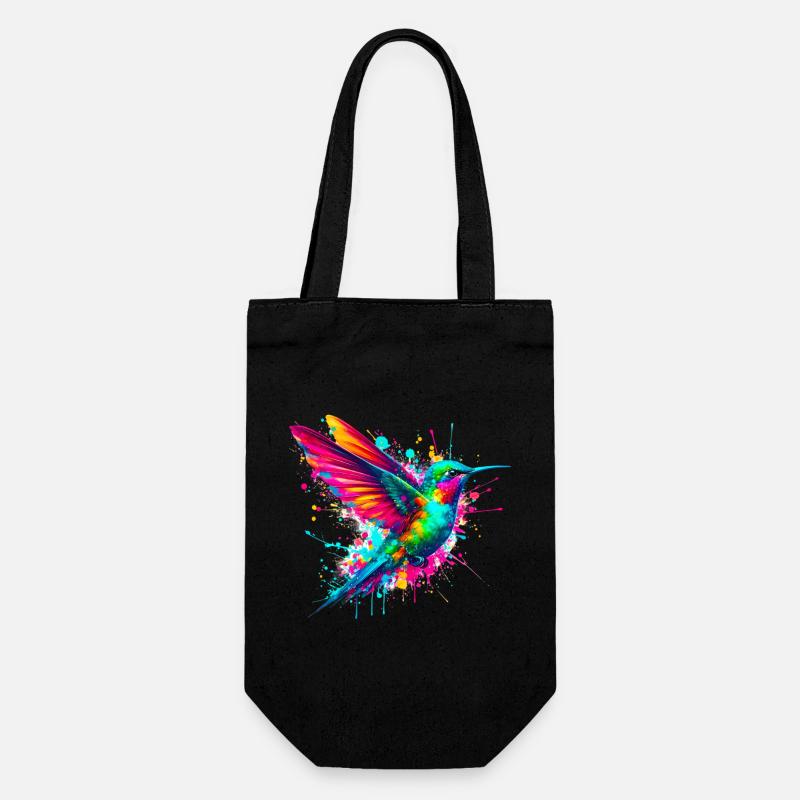 Kolibri - Geschenkbeutel für Flaschen - Schwarz