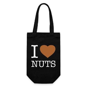 I LOVE NUTS - Gift Bag for Bottles - black - Front