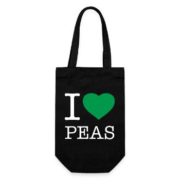 I LOVE PEAS Erbsen - Gift Bag for Bottles - black - Front