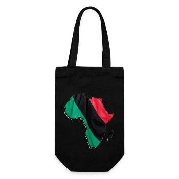 Carte du drapeau panafricain en Afrique - Sac à bouteille - noir - Devant