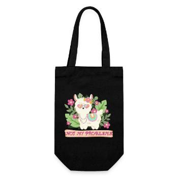 Summer Llama Alpaca - Not my problem - Gift Bag for Bottles - black - Front