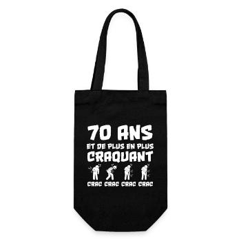 70 years old and still cute - Gift Bag for Bottles - black - Front