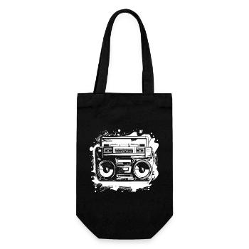 Hip Hop Musik Zeichnung - Geschenkbeutel für Flaschen - Schwarz - Vorne