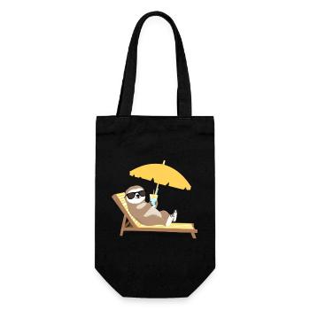 Sloth with sunglasses and cocktail - Gift Bag for Bottles - black - Front