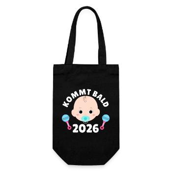 Expectant mother COMING SOON 2026 Funny - Gift Bag for Bottles - black - Front