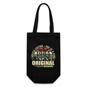 oktober 1984 - Geschenk zum 41.Geburtstag oktober  - Geschenkbeutel für Flaschen - Schwarz - Vorne