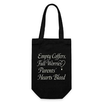 Empty coffers, full of worries - Gift Bag for Bottles - black - Front