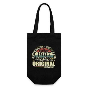 october 1987 - 38th birthday gift october - Gift Bag for Bottles - black - Front