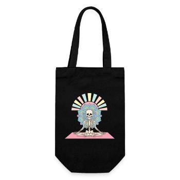 Illustration de mandala de yoga squelette - Sac à bouteille - noir - Devant