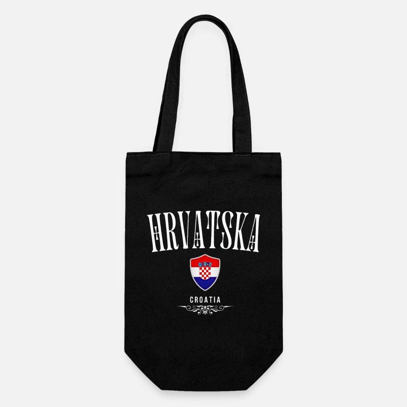 Croatian pride, Croatian flag - Gift Bag for Bottles - black