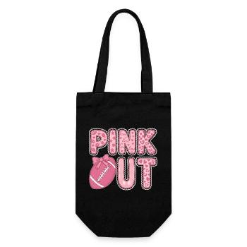 Pink Out Football Breast Cancer Awareness  - Gift Bag for Bottles - black - Front
