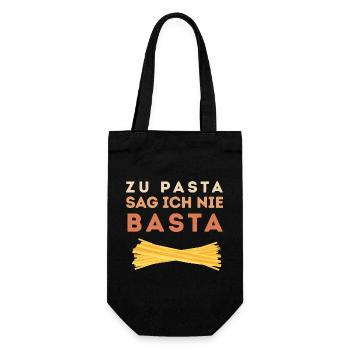 I never say basta to pasta - Gift Bag for Bottles - black - Front
