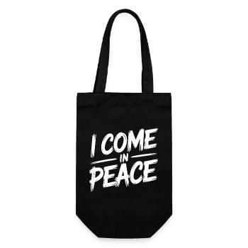 Ich komme in Frieden Ich bin Frieden Lustiges Paar Matching - Geschenkbeutel für Flaschen - Schwarz - Vorne