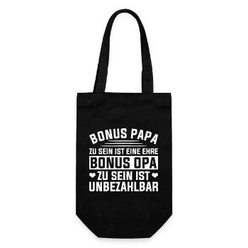 Bonus Dad Stepdad Father's Day Dad Paternity - Gift Bag for Bottles - black - Front