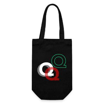 Buchstabe Q Geschenk - Geschenkbeutel für Flaschen - Schwarz - Vorne