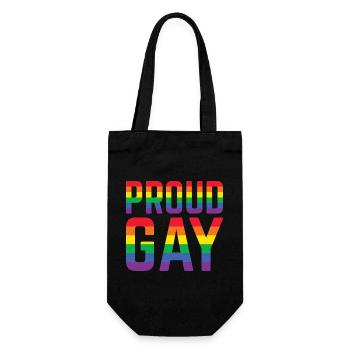 Fier lettrage arc-en-ciel gay - Sac à bouteille - noir - Devant