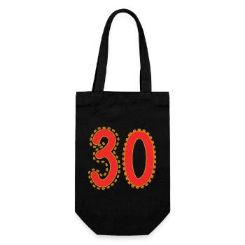 30. 30 YEARS. 30th ANNIVERSARY. 30 YEARS ANNIVERSARY. - Gift Bag for Bottles - black - Front