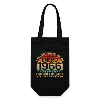 Né en janvier 1966, 60 ans d’anniversaire - Sac à bouteille - noir - Devant