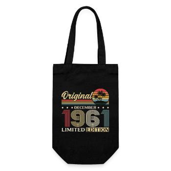 64e anniversaire Original décembre Né en 1961 - Sac à bouteille - noir - Devant