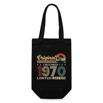 55e anniversaire Original Décembre Né en 1970 - Sac à bouteille - noir - Devant