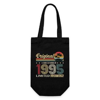 30th Birthday Original December Volume 1995 - Gift Bag for Bottles - black - Front